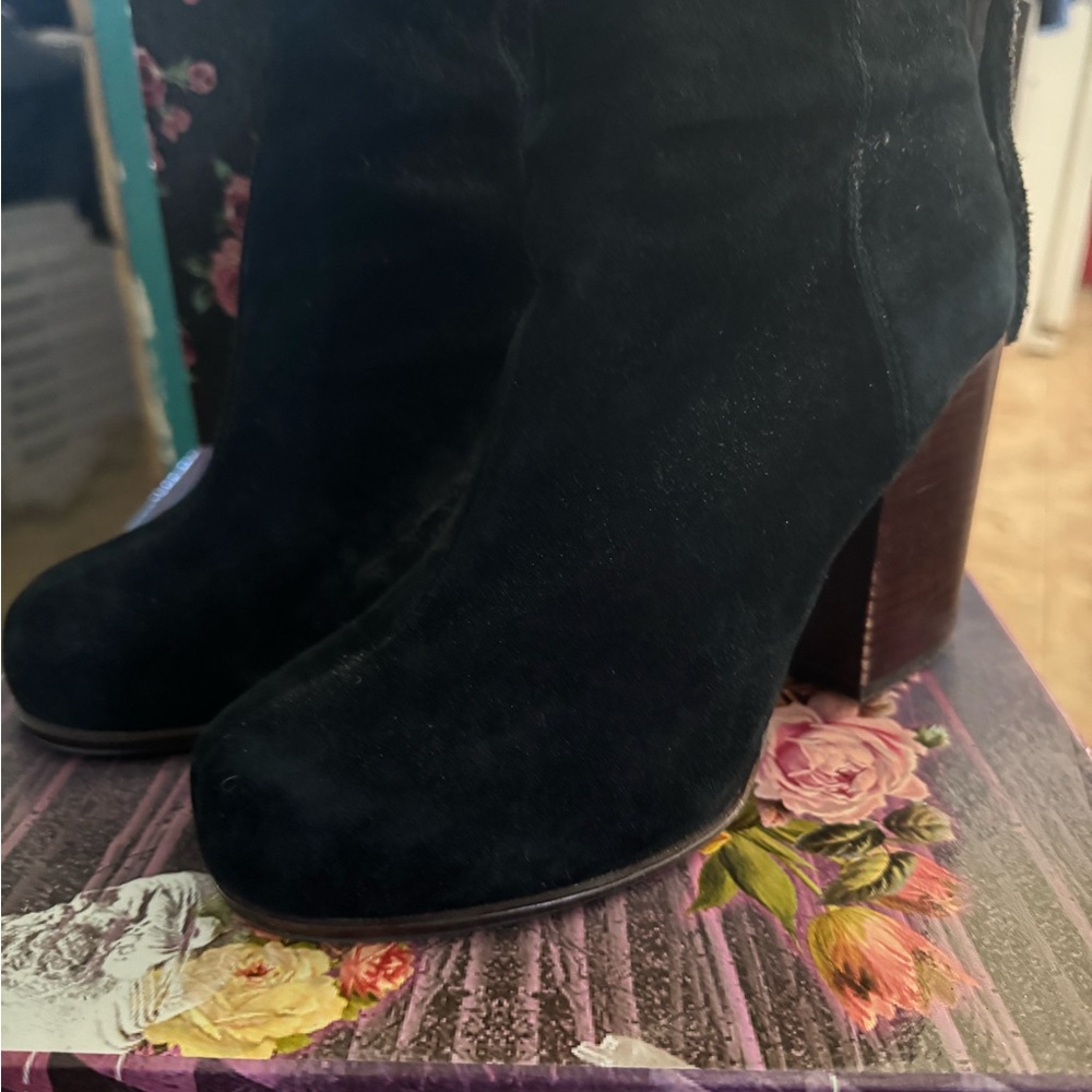 Jeffrey Campbell Black Suede Heeled Boots